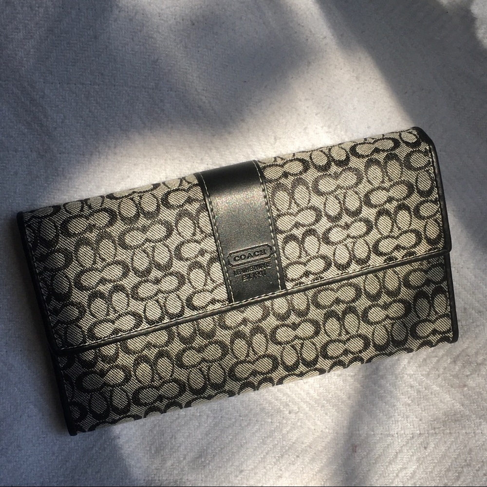COACH Large Black & Gray Wallet